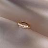 Double Layer Pearl Ring: Women's Cold Style Japanese Luxury Geometric Fashion Ring