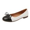 Four Seasons Versatile Bow Ballet Shoes Color Matching Round Head French Retro Classic Wind Light and Comfortable Fashion Shoes