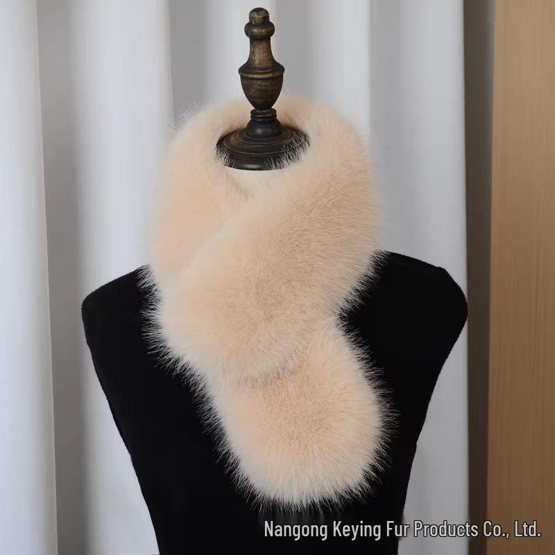 Korean Style Double-Sided Faux Fox Fur Neck Gaiter Scarf