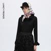 Langzi Double Layer Ruffle Neck Blouse