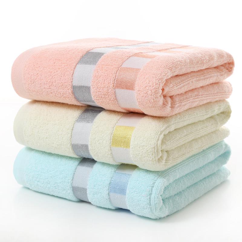 Ribbon Grid Large Cotton Bath Towel for Home