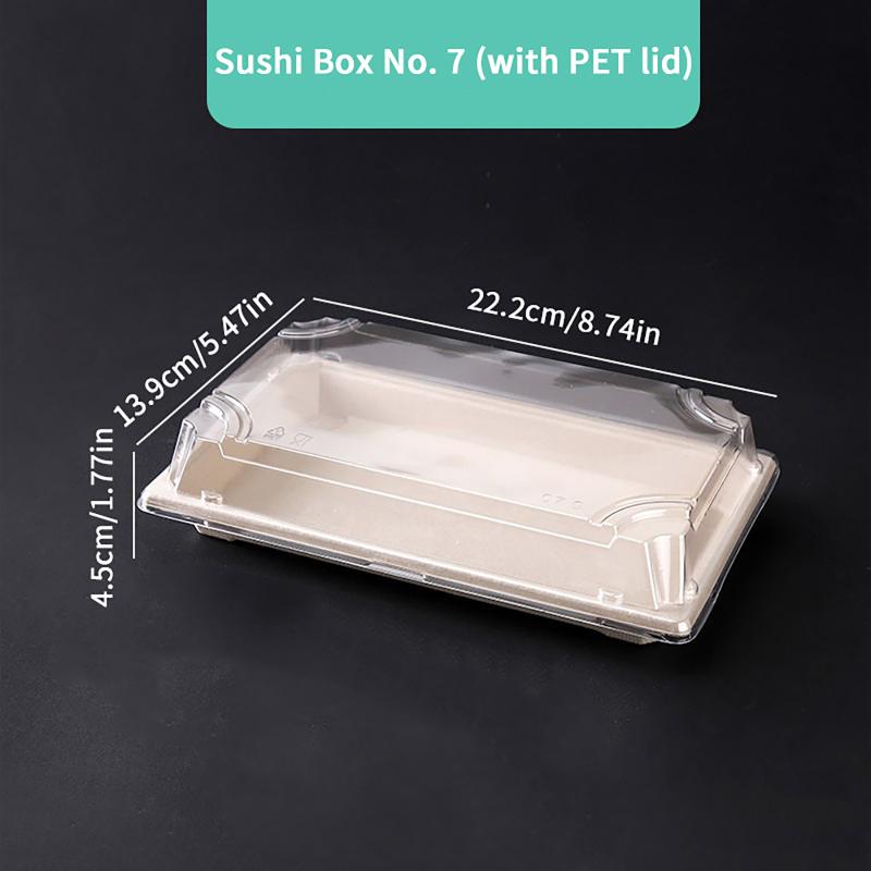Disposable Sushi Box Home Takeaway Packaging Box Environmentally Friendly And Biodegradable Rectangular Sushi Plate Meal Box