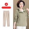 Mother's Day 2026 Stylish Hooded Windbreaker for Middle-Aged Women