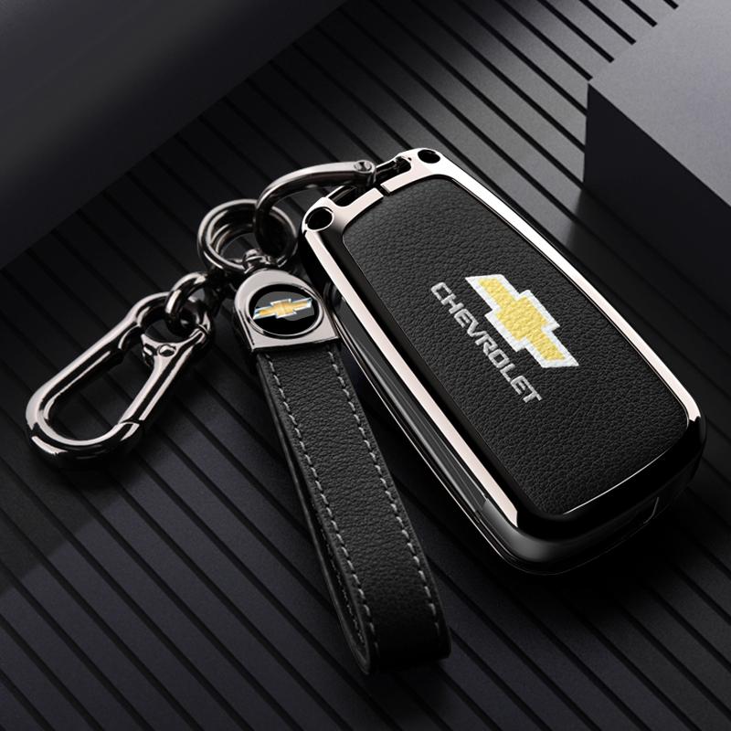 Alloy LeatherCar Key Case Cover for Chevrolet Onix Equino Orlando Cruze Spark Sonic Camaro Volt Bolt Trax Malibu Blazer Traverse