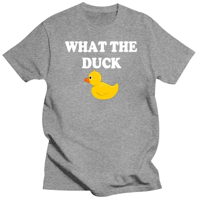 What The Duck Tee Funny Rubber Duck Trendy T Shirt High Street Couple Half Sleeved Shirt