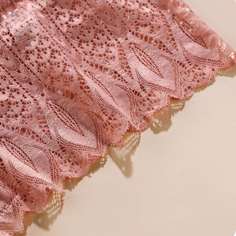 Hollow Mesh Flower Panties Mid Waist Underwear for Women Fashion Lace Seamless Briefs  Summer