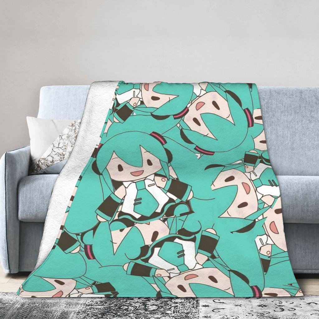 Hatsune Miku Anime Fashion Blankets Fleece Winter Multi-function Super Soft Throw Fashion Blanket for Home Bedroom Rug Piece
