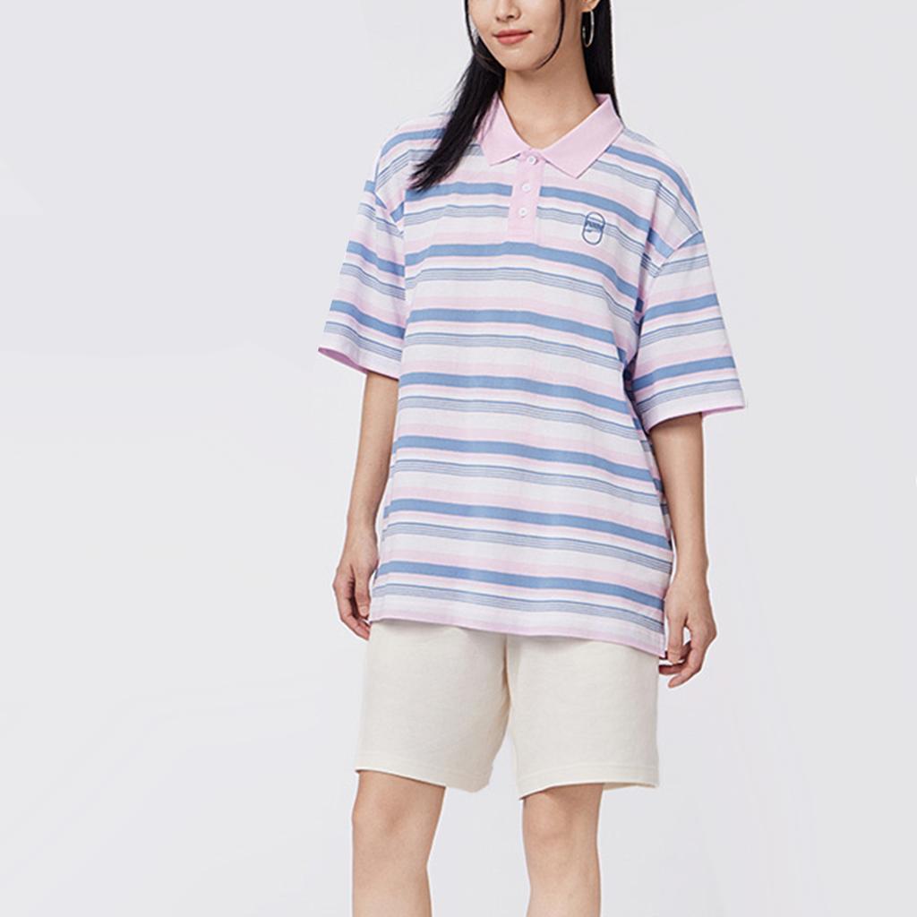 Puma Downtown Color Block Striped Short Sleeve Polo Shirt Unisex Polo Shirts Light-Pink 630119-93