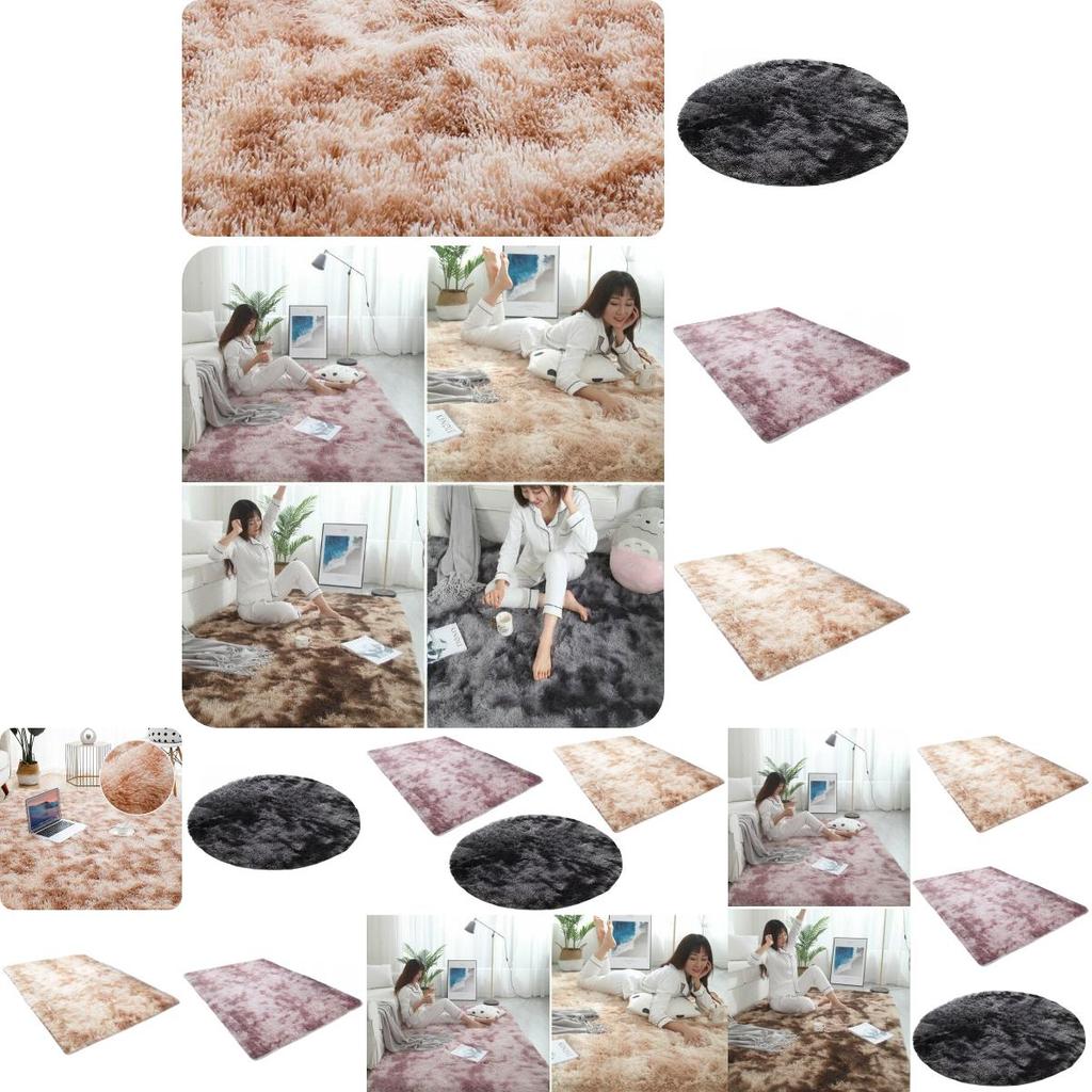 Nordic Style Round Carpet For Bedroom And Living Room Polyester Fiber Material Hand Washable