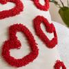 1pc Valentines Lumbar Gift Pillow Case Embroidery Heart Love Throw Cushion Case for Home Bedroom Sofa Couch Wedding Decoration