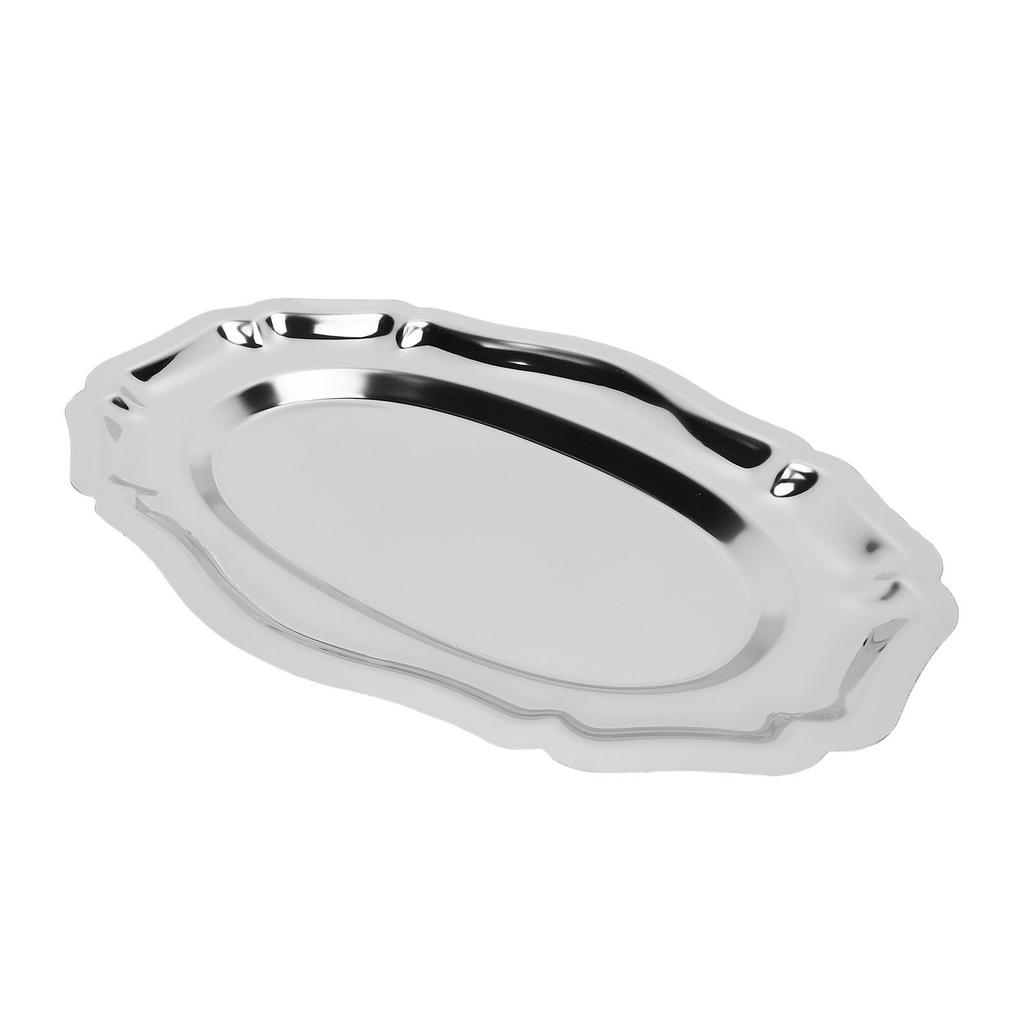 Serving Tray 304 Stainless Steel Dessert Plate Multi Purpose Reusable Decorative Appetizer Platter for Kitchen Party