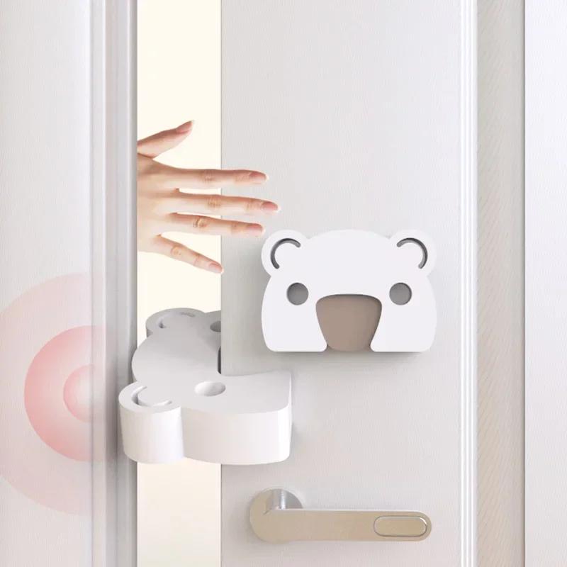 Baby Safety Door Stopper Home Toddler Anti-Pinch Hand Thick Door Block Cartoon Bear Kids Finger Protect White EVA Door Stoppers