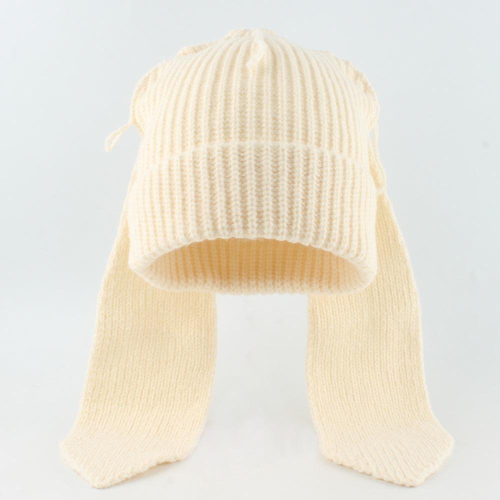 Thick Knitted Long Ear Beanie Handmade Style Rabbit Knit Hat Gift Style Winter Warm Hat For Women