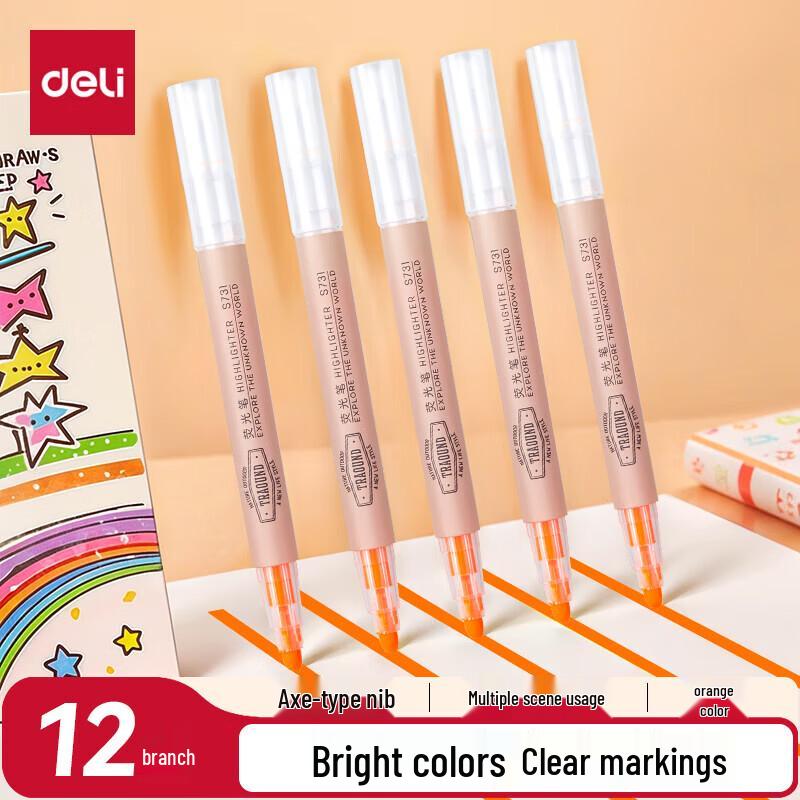 Deli S731 Chisel Tip Highlighter Pens