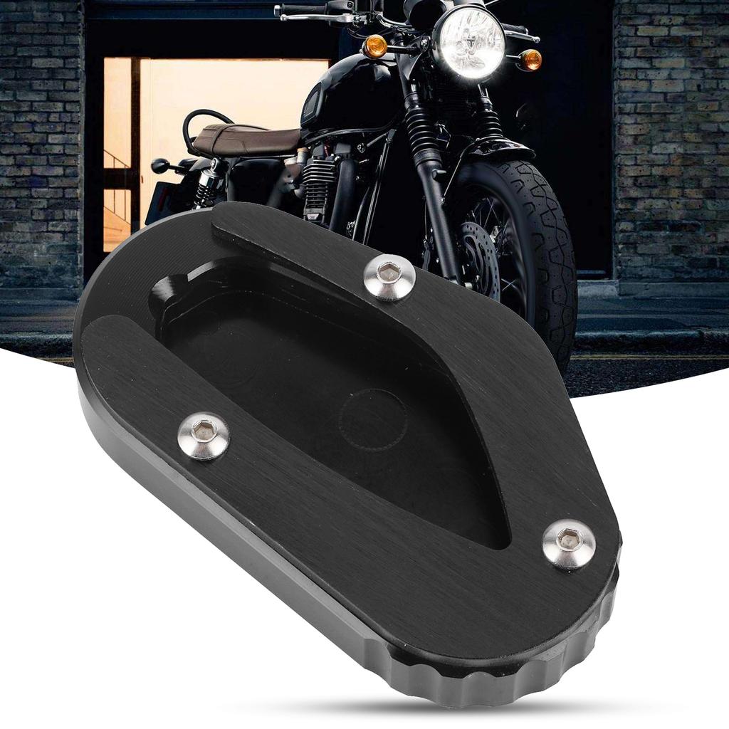 Motorcycle Side Stand Enlarge Pad Kickstand Extension Fit for TRIUMPH Bonneville T100 T120Black