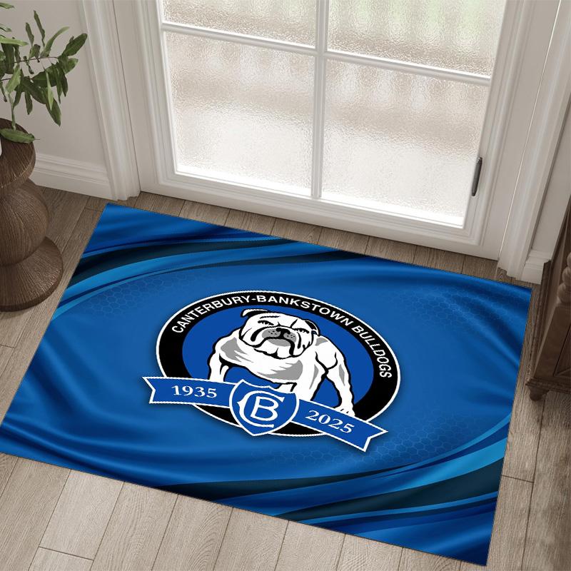 Canterbury-Bankstown Bulldogs Design Crystal Velvet Carpet Cozy Non?Slip Printed Rug For Bedroom Living Room Entrance