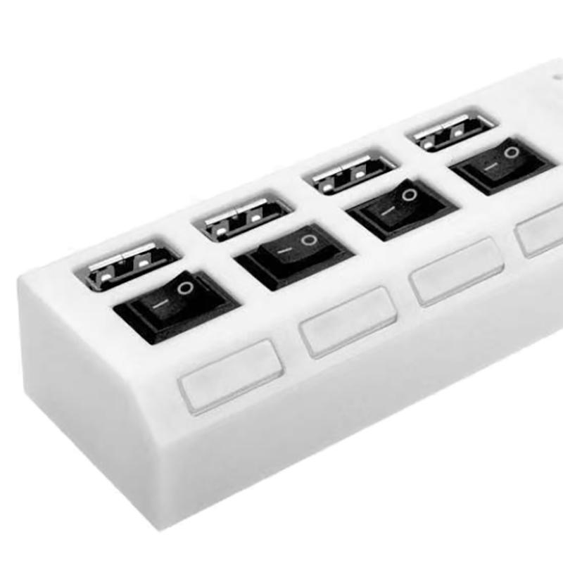 1Pcs 4-Port Usb Hub One To Four Splitter Hub Plug And Play Independent Switch Small Socket Hub Usb 4-Port Splitter For Laptops