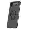 Matchman Cartoon Hard PC Phone Case For Samsung Galaxy Z Flip 5 4 3 Black Cover For Galaxy Z Flip 6 Foldable Shockproof Case Bag