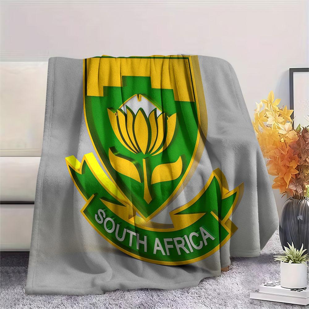 South Africa national football Printed Flannel Blanket, soft throw for bedroom sofa, washable,soccer fan merchandise, great gift.
