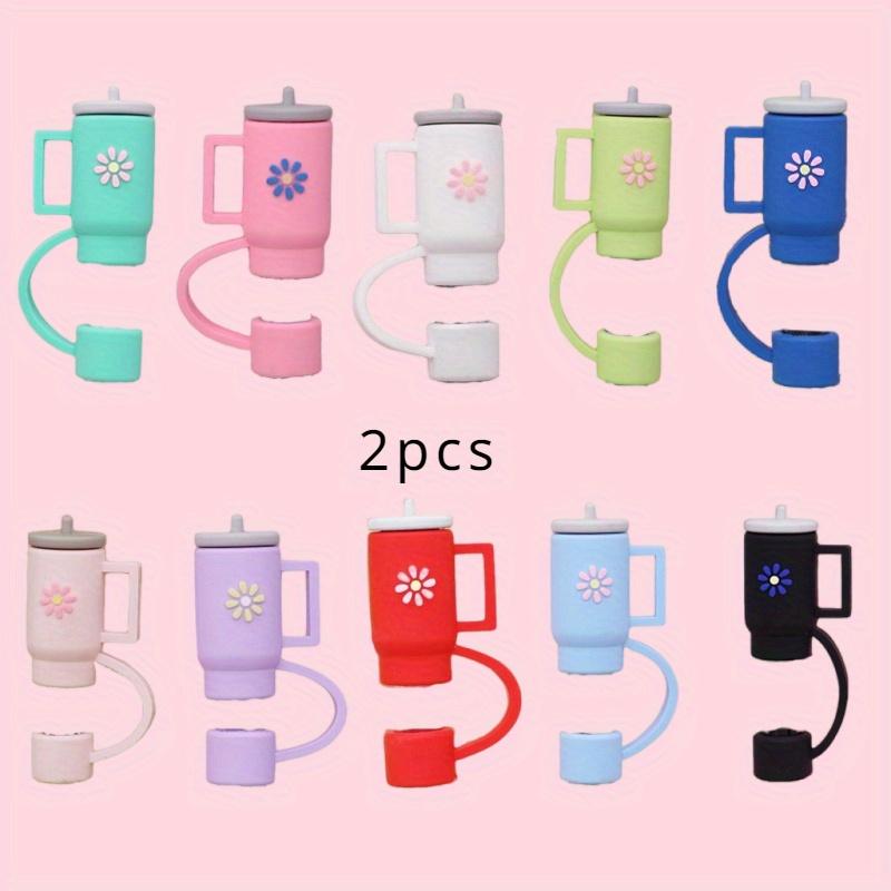 

2pcs Colored silicone straw cover, suitable for 30 ounce and 40 ounce rollers - dustproof and splash proof straw cover