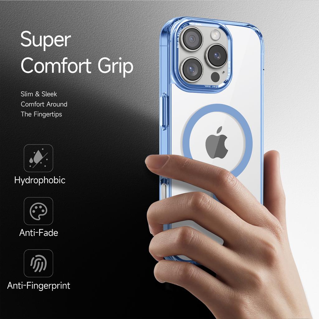 For iPhone 16 Pro Max Case Compatible with MagSafe TPU+PC Transparent Phone Cover