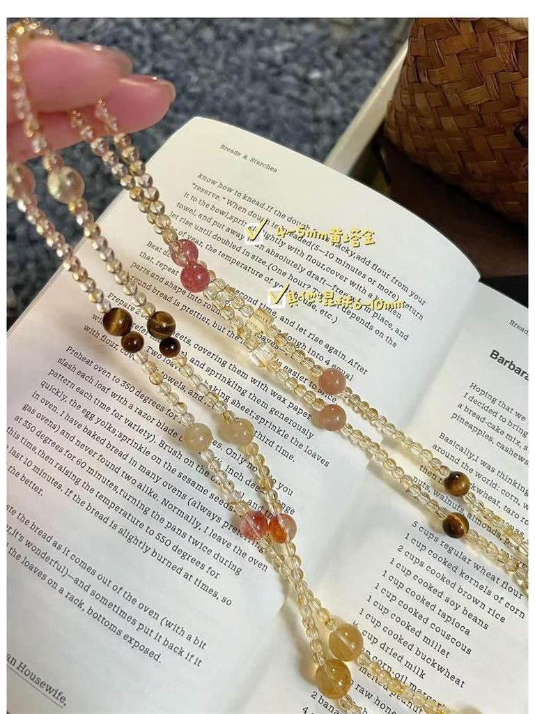Sweet Cream Citrine Multi-Treasure Bracelet: Stylish, Versatile Gift for Her in Exquisite Crystal Jewelry