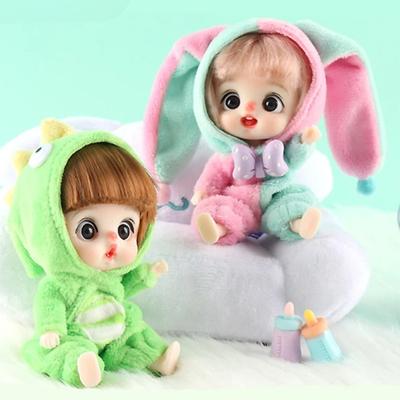 12cm Roztomilá Mini Panenka Zvířecí Série Pyžam Vzdělávací Hračky DIY Oblékání Kloubové Panenky Narozeninové Dárky 3D Oči