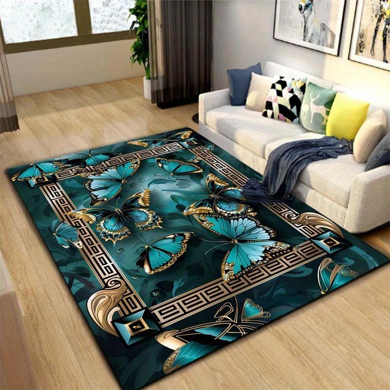 Schmetterlings Teppich Samt Flanell Bedruckte Bodenmatte Elegantes Design Dekorteppich Eingangsbereich Heimdekoration