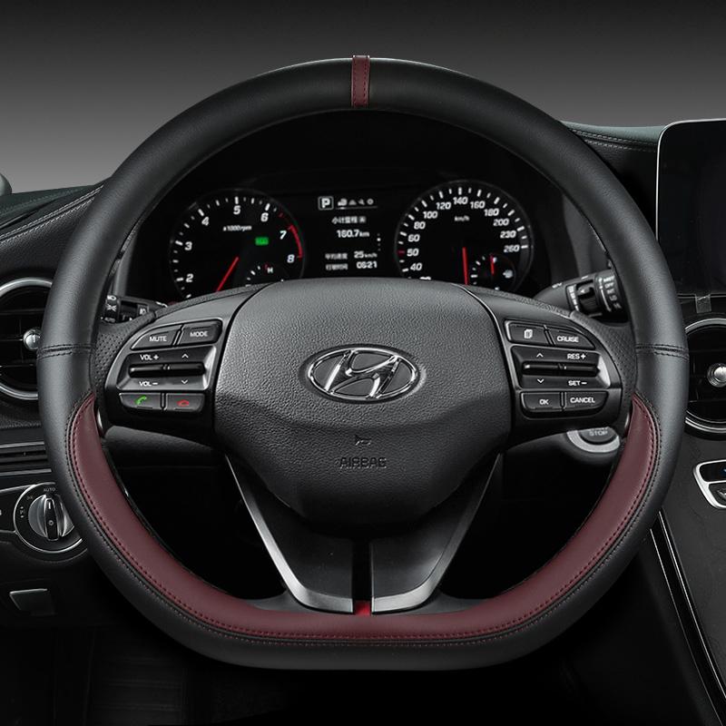 Autolenkradbezüge 38cm für Hyundai i30 Creta Tucson ix35 Solaris Elantra Santa Fe Kona i40 Palisade Autozubehör