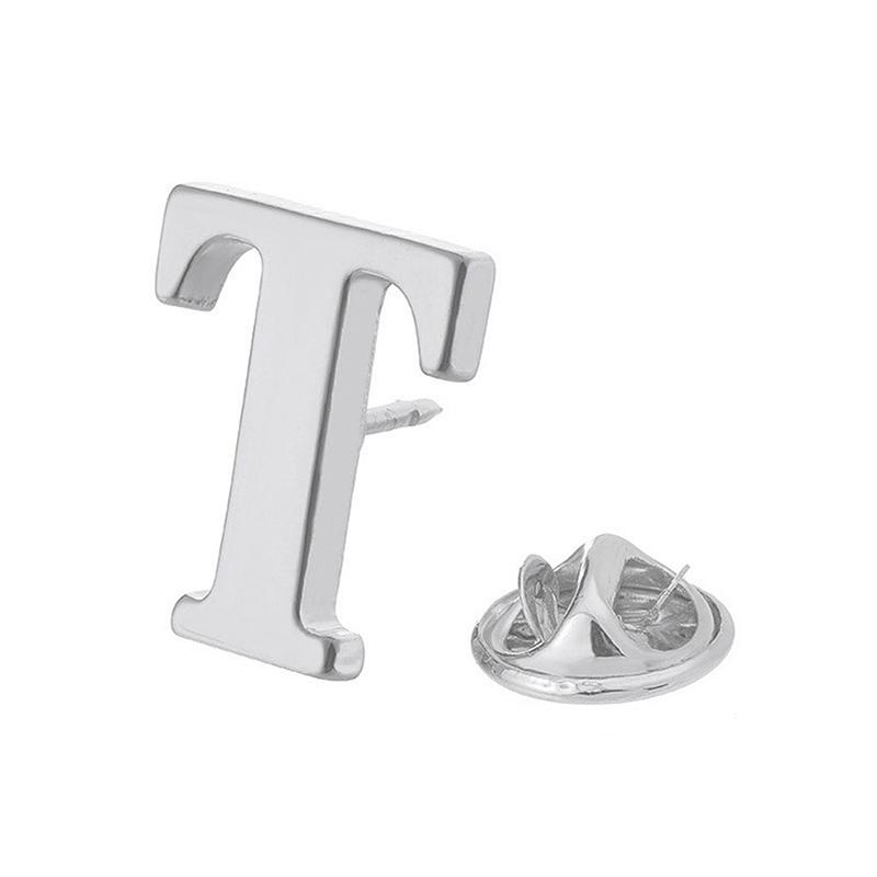 High Quality Classic Style Silver Letter A-Z Metal Brooch Women Men'S Lapel Pin Women'S Hat Scarf Backpack Badge Jewellery