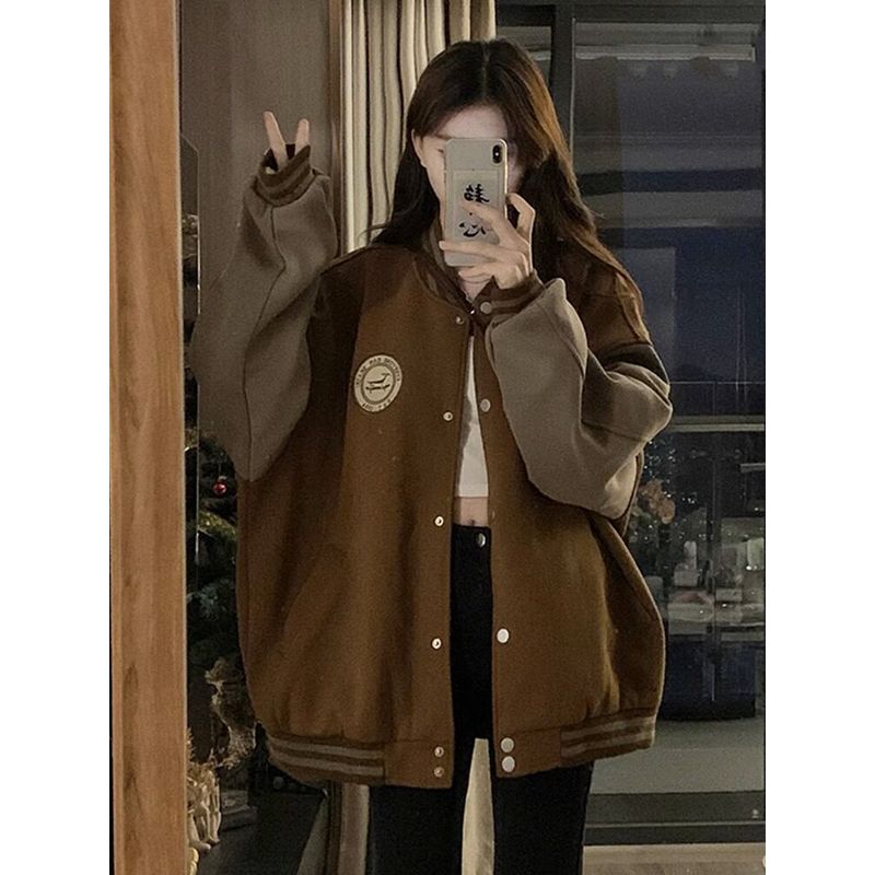 Plus-Size Women's Black Baseball Jacket for Summer, Korean Style, Trendy Retro Loose Fit, Slimming Effect