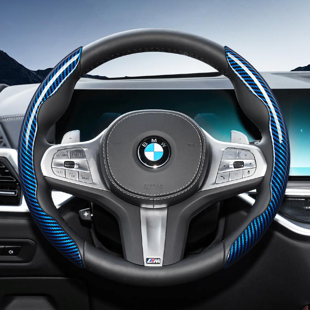 Suitable for BMW Carbon Fiber Texture Steering Wheel Cover X3 3 5 2 4 1 7 8 Series X1 X5 X2 X4 X6 X7 iX I4 I5 I7 Z4 XM  iX1 iX2