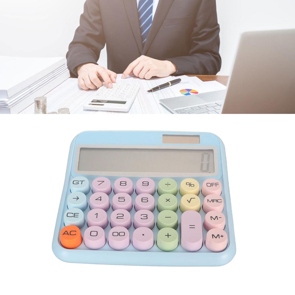 12 Digit Colorful Calculator Mechanical Keyboard Calculator Electronic Desktop Calculator for Home School