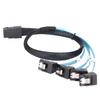 Mini SAS 36PIN Cable Plastic Durable 12Gbps High Speed Stable Performance Mini SAS To 4 SATA Cable
