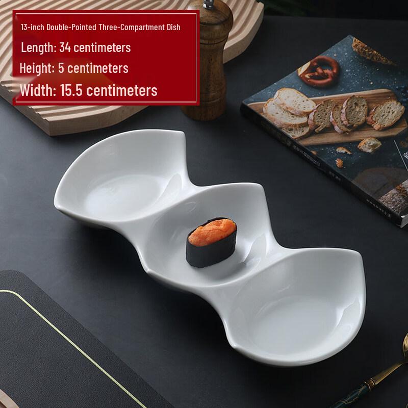 

13-inch Ceramic Triple Divided Platter