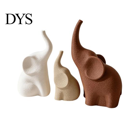 Modern Animal Statues for Living Room 3Pcs/Set Elephant Family Statues, Cute Parents Kid Ornament, Good Minimalist Home Accessories Luck Sculptures