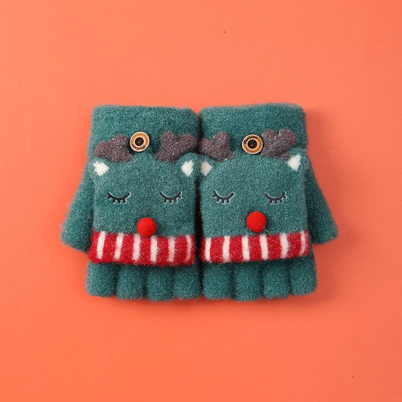 Xuehuaxius neue Kinder-Thermohandschuhe, niedliche Elch-Studenten-Strick-Cartoon-Klapp-Weihnachtshandschuhe im Großhandel