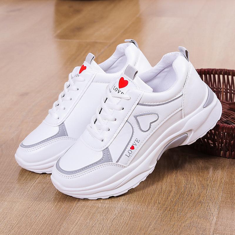 Women Shoes Heart-shaped Platform Sneakers Woman Walking Sports-shoes Breathable White Shoe Casual Sneaker Zapatos Mujer