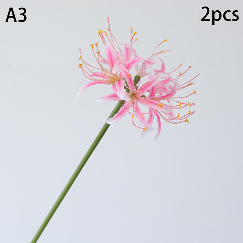 Wedding Pink Red Spider Lily Silk Simulation Flower Office Decoration 67Cm Artificial Red Spider Lilies Branches Red Flowers