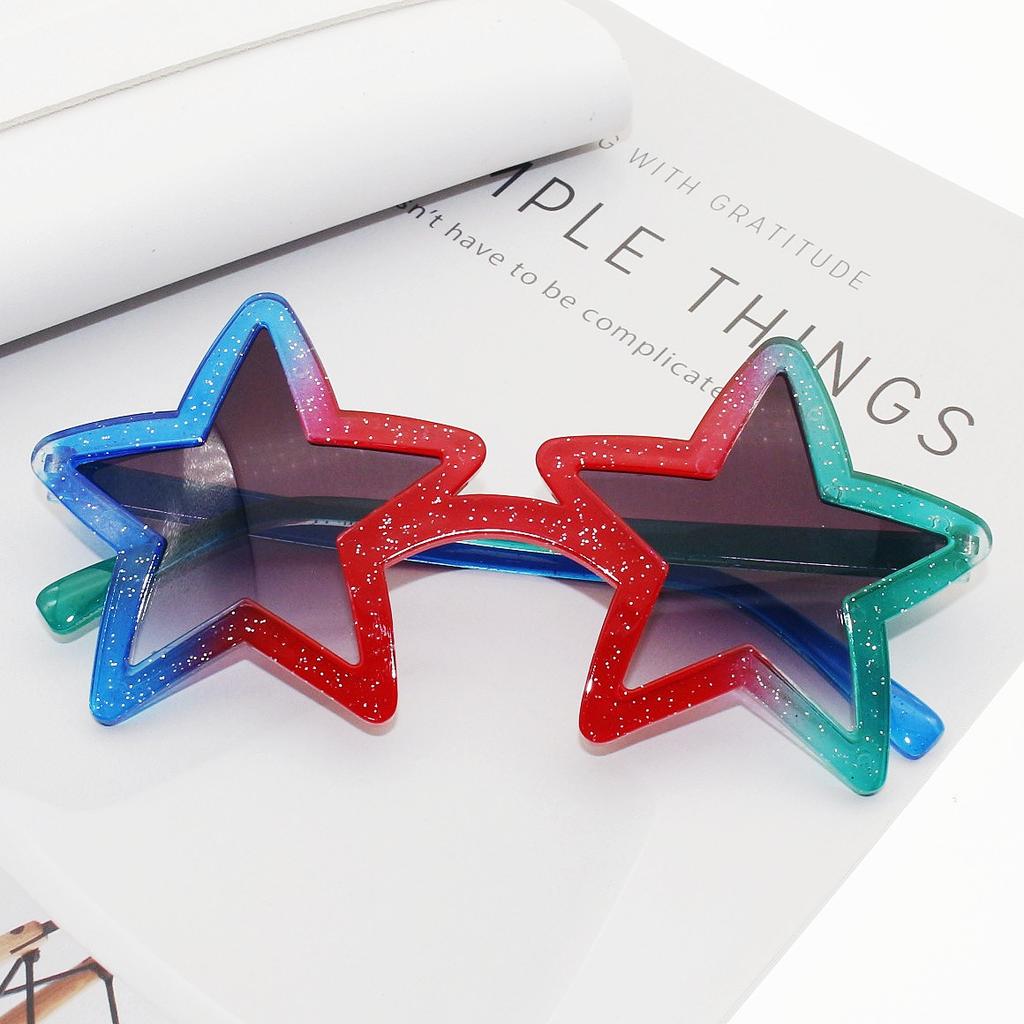 New Trendy Star Sunglasses Fun Birthday Party Colorful Pentagram Decorative Eyewear