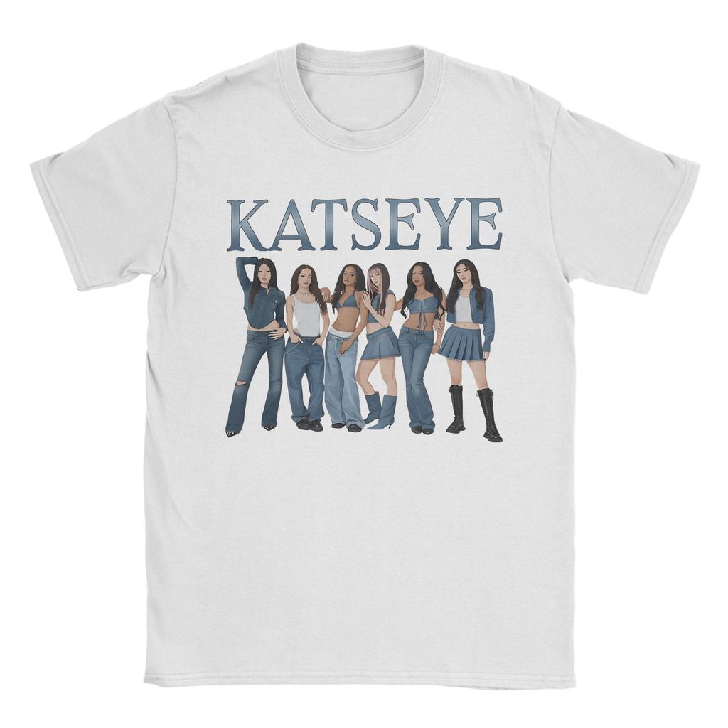 Novelty Katseye Kpop Idol TShirts Unisex Unisex Crew Neck Cotton T Shirt Beautiful Chaos Album Short Sleeve Tees Gift Idea Tops