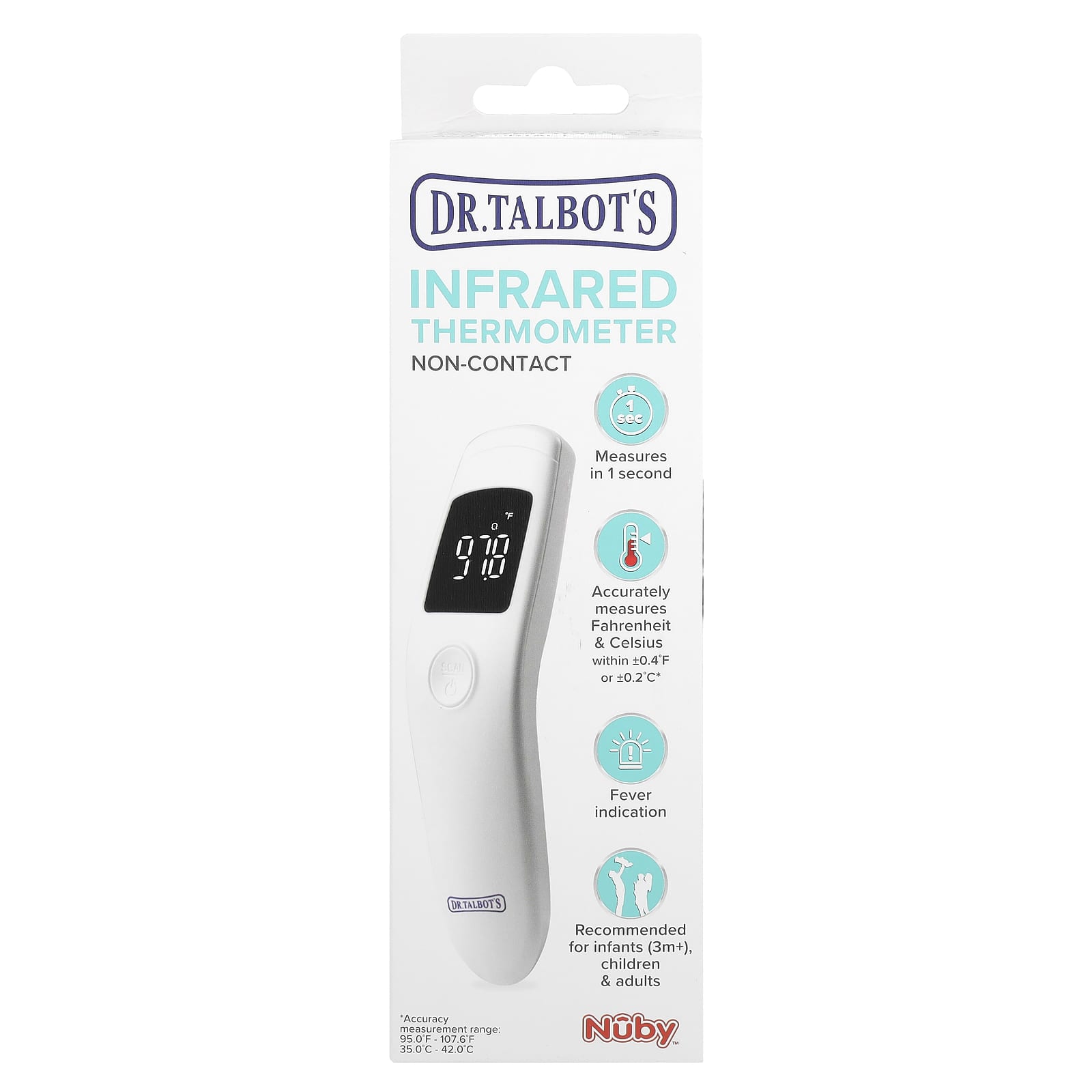 

Dr. Talbot S, Infrared Thermometer, Non-Contact, White, 1 Thermometer