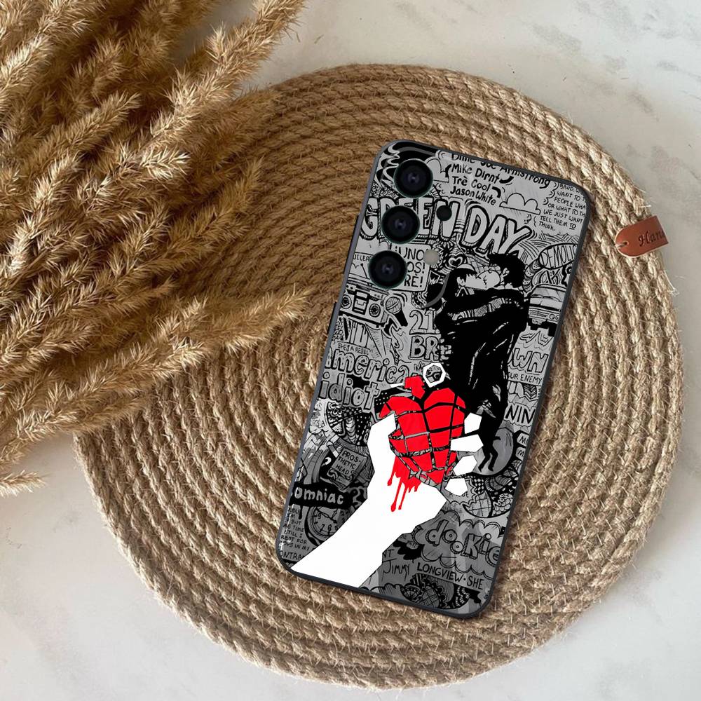 G-Green Day Band Phone Case For Samsung S25,S24,S21,S22,S23,S30,Ultra,S20,Plus,Fe,Lite,Note,10,9,5G Black Cover