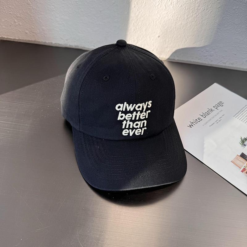 

Cotton Blend Baseball Cap With Embroidered Letters For Men And Women Summer Sunshade Black