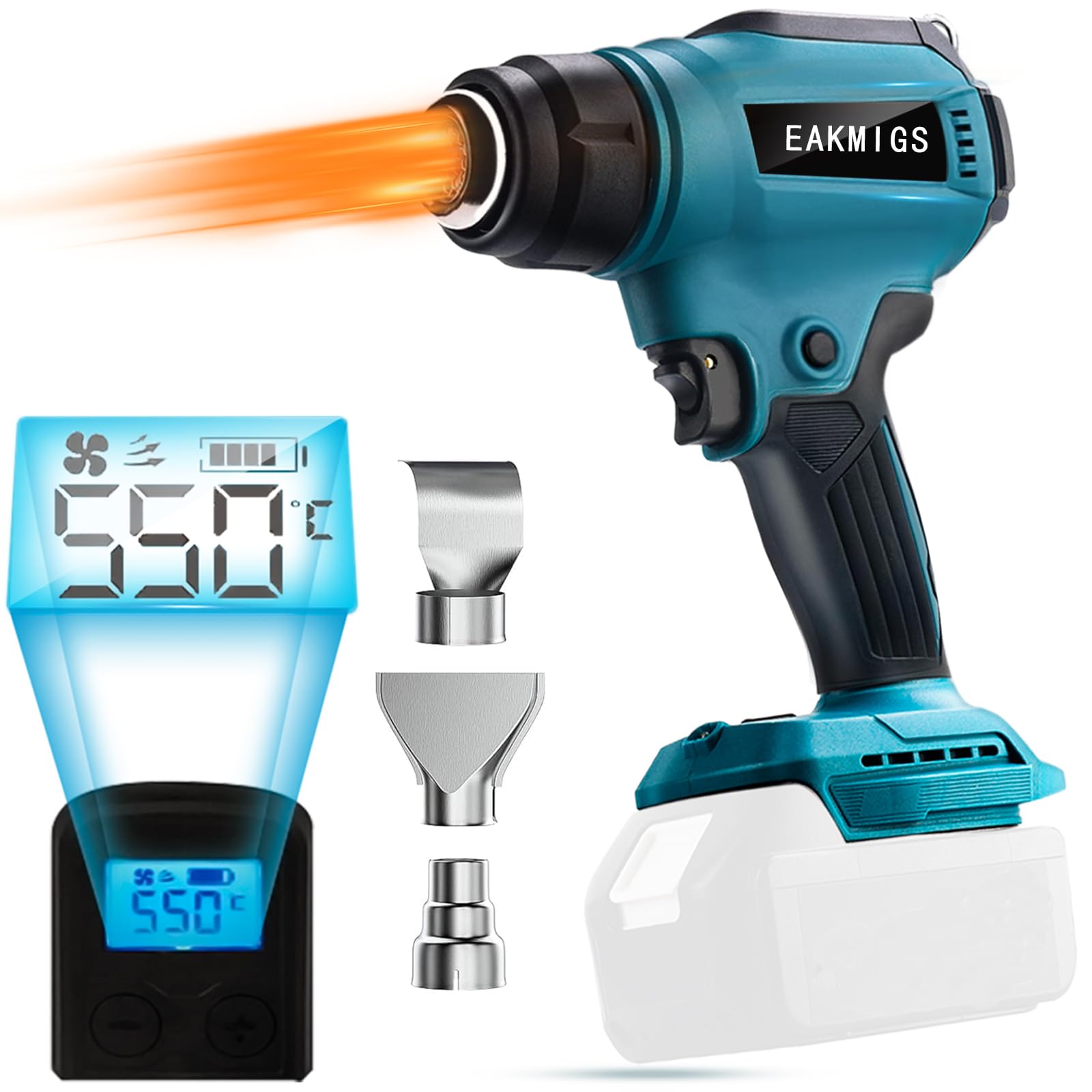 

Регулировка температуры теплового ветра на Совместимо с поставляется с 3 усадочными трубками из ПВХ и удаляет Универсальный термофен Зарядное устройство продается отдельно Синий термофен,