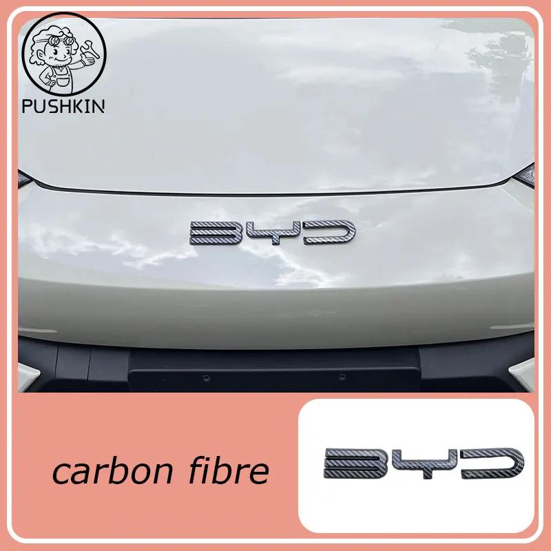 

For BYD Seagull Dolphin MINI 2023 2024 Accessories Car Front Bumper Emblem Badge Decal Black Carbon Logo Refit Sticker