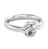 Blue Sapphire Dual Stone Stackable Ring - 925  Sterling Silver