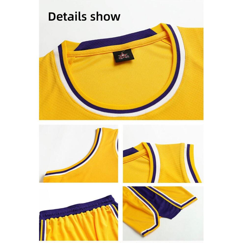 Lakers No. 6 James Children's Adult Basketball Uniform Top + Shorts