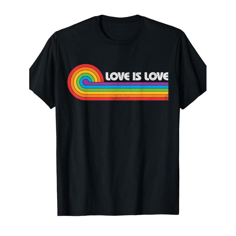LGBTQ Love Is Love / Gay Pride LGBT Ally / Rainbow Flag Vintage T-Shirt Small