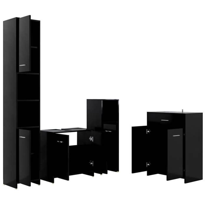VidaXL 4-Piece Bathroom Furniture Set Storage Cabinet Toilet Cupboard Sink Cabinet Furniture 3071712